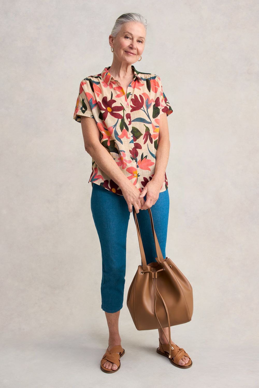 Printed Gauze Shirt - Joyful Floral