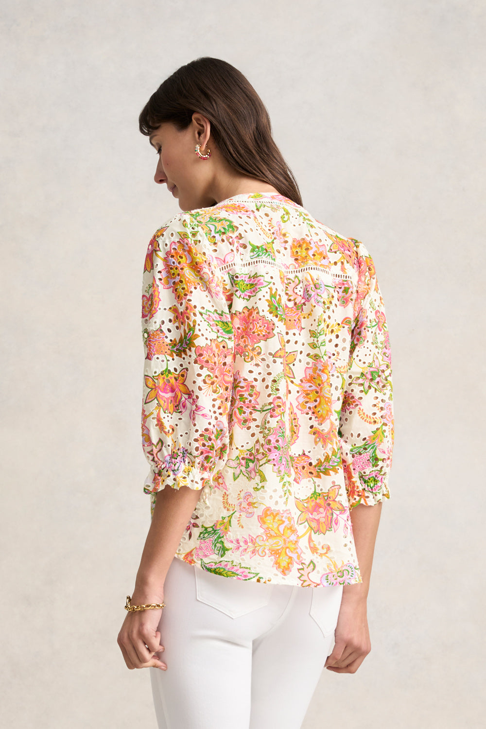 Broderie Printed Shirt - Floral White Print