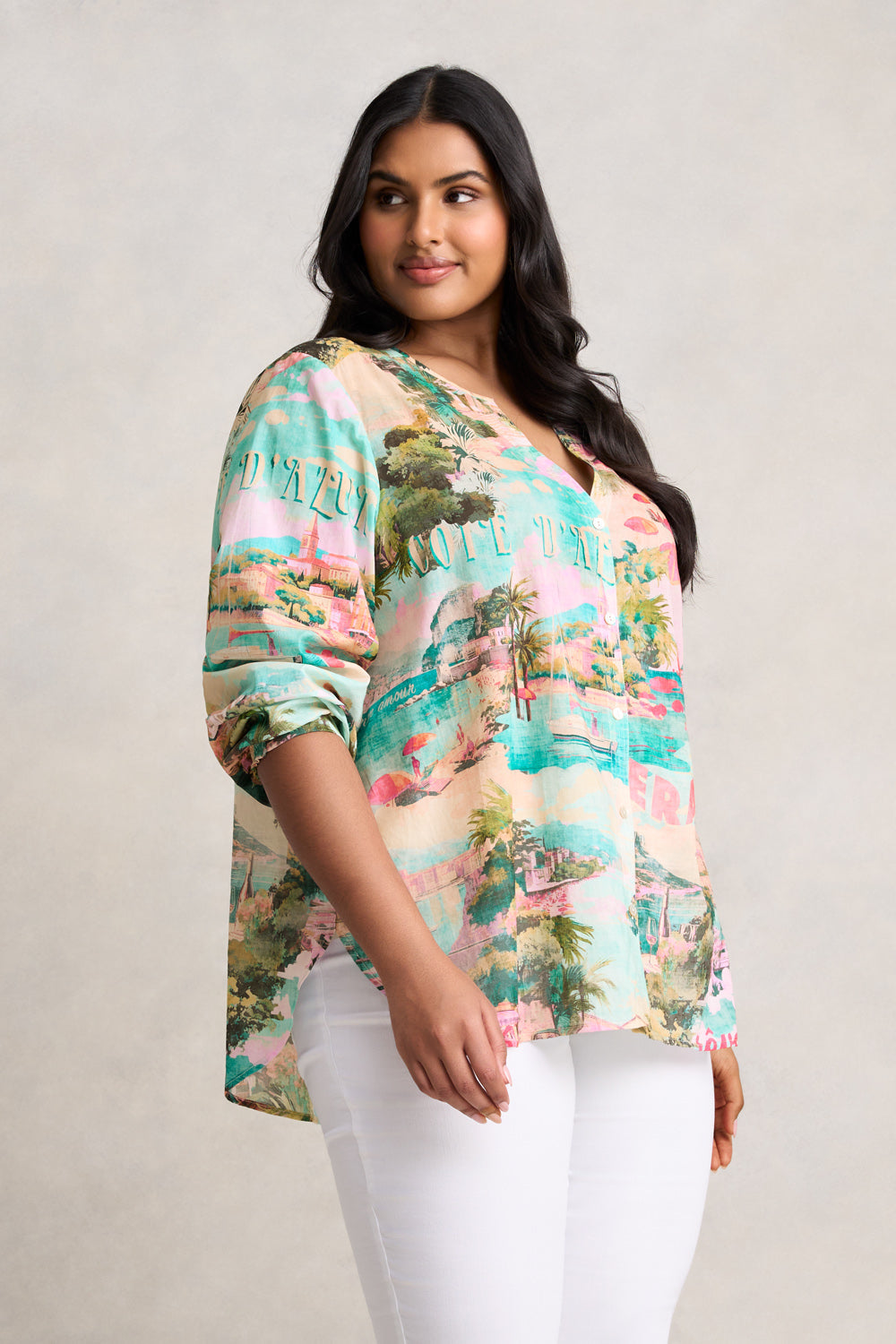 Cotton Resort Shirt - Holiday Print