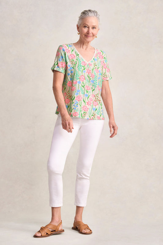 Embroidered T-Shirt - Floral Embroidery