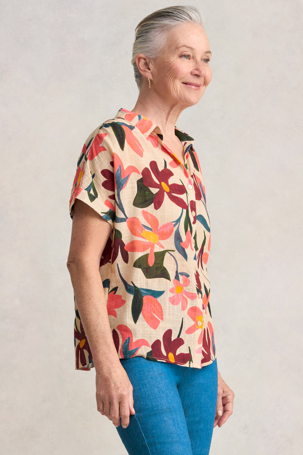 Printed Gauze Shirt - Joyful Floral