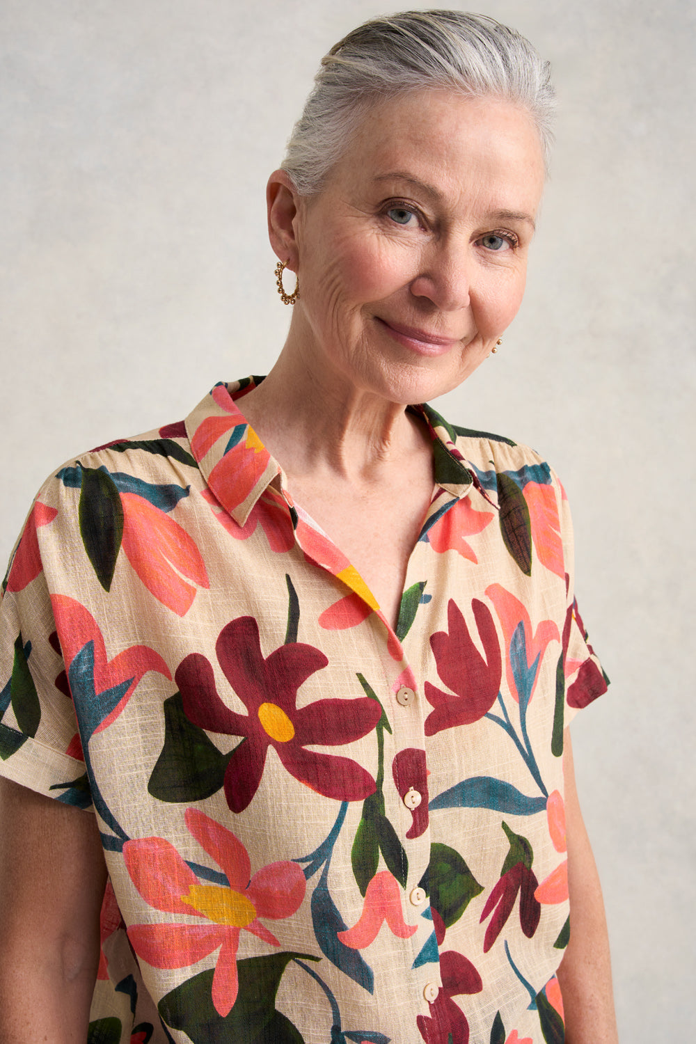 Printed Gauze Shirt - Joyful Floral