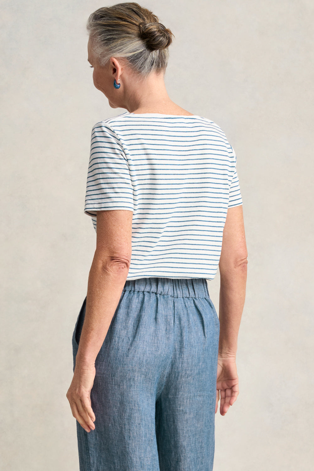 Stripe Bateau T-Shirt - Indigo Stripe