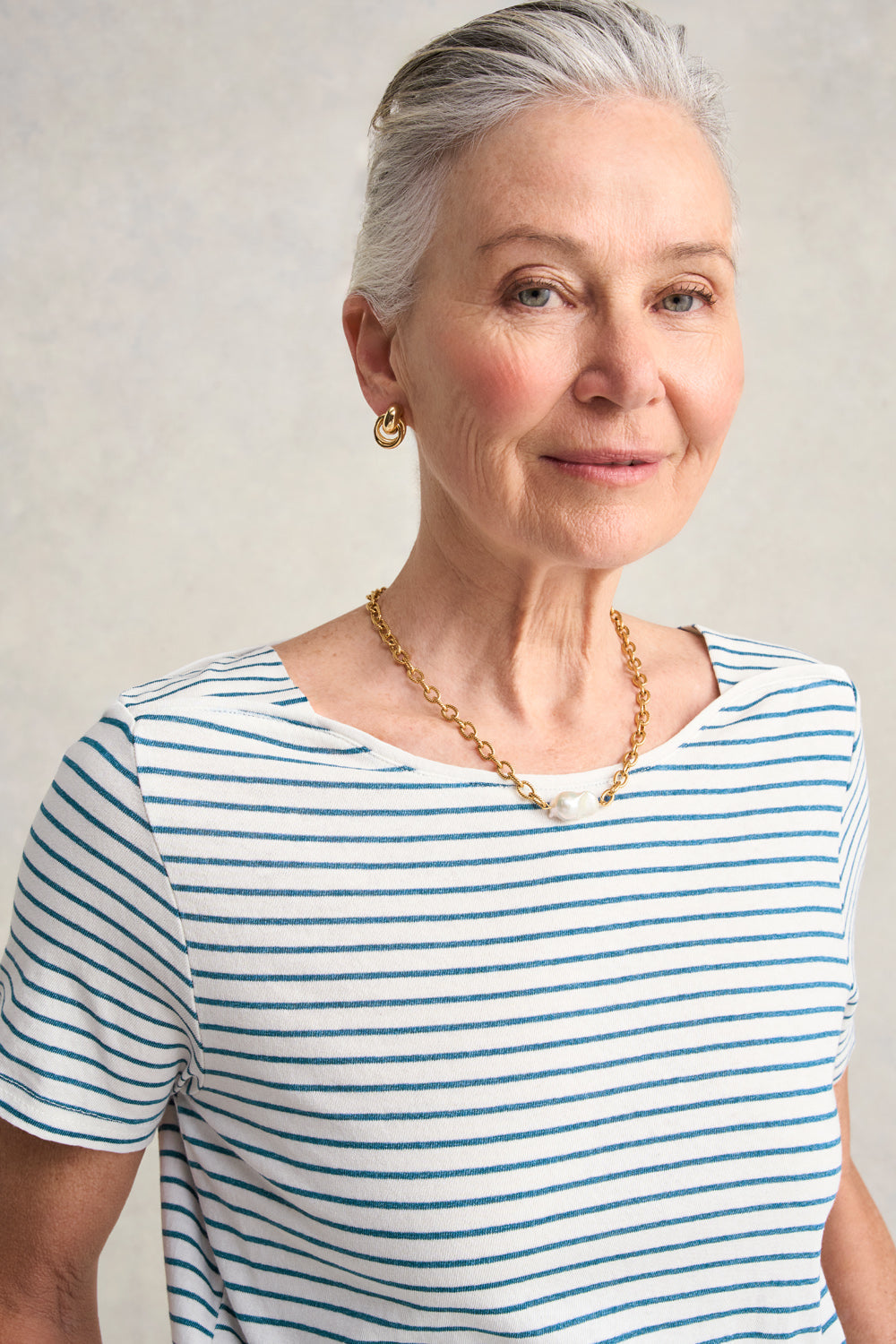 Stripe Bateau T-Shirt - Indigo Stripe