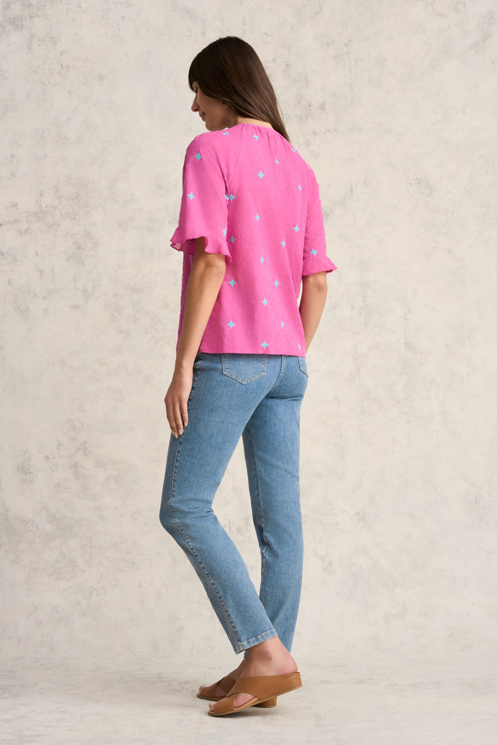 Embroidered Blouse - Rose Fuchsia