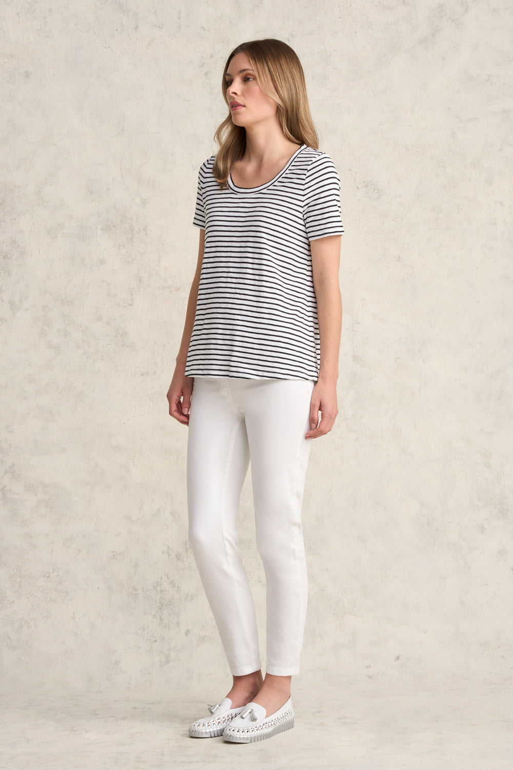 Organic Cotton T-Shirt - White Stripe